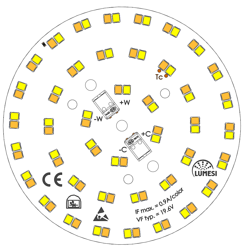 LED Platine Rund 86mm 3000/4000K, TW