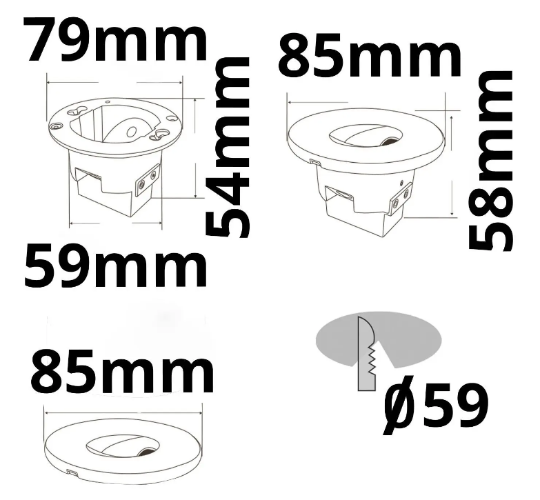 Cover Aluminium rund 2 weiss für Sys-Wall68 – Bild 2