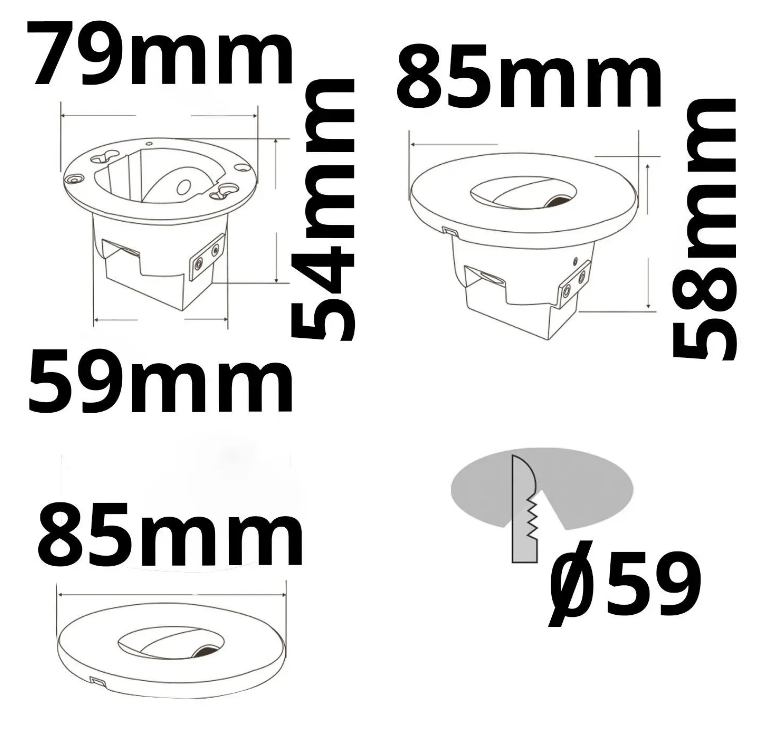 Cover Aluminium eckig 2 schwar für Sys-Wall68 – Bild 2