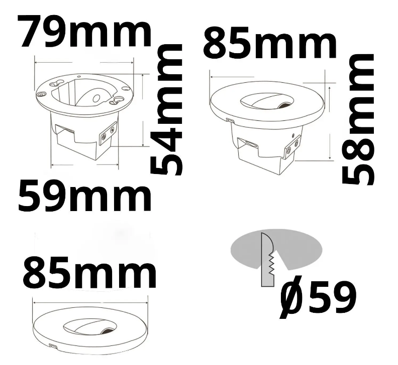 Cover Aluminium eckig 3 schwar für Sys-Wall68 – Bild 2