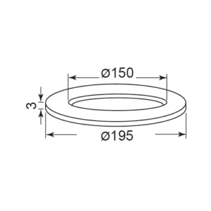 Ringadapter aus PVC weiss 150/195x3mm