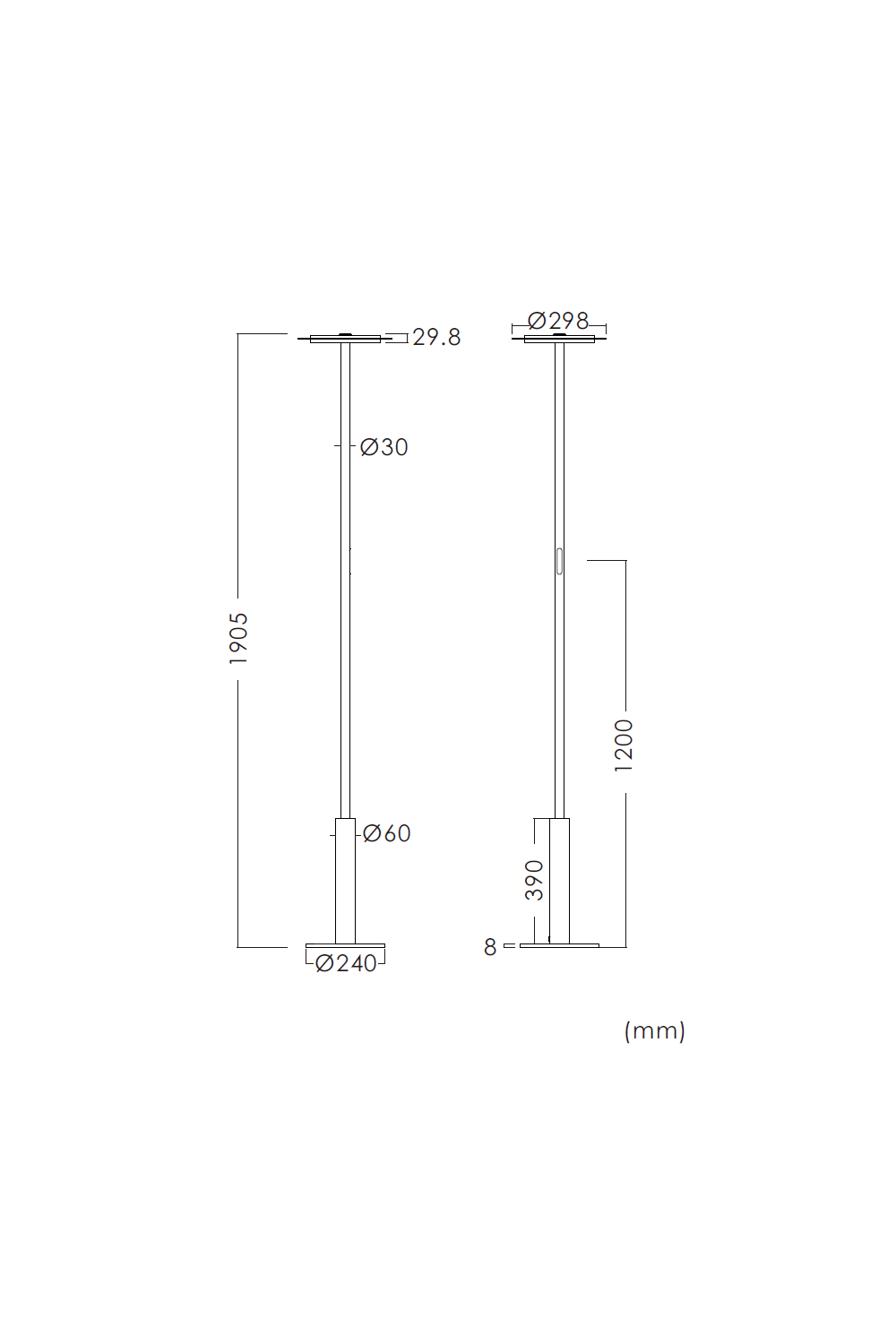 Stehleuchte Bosona rund - silber – Bild 2