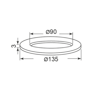 Ringadapter aus PVC weiss 90/135x3mm