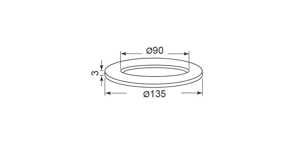 Ringadapter aus PVC weiss 90/135x3mm