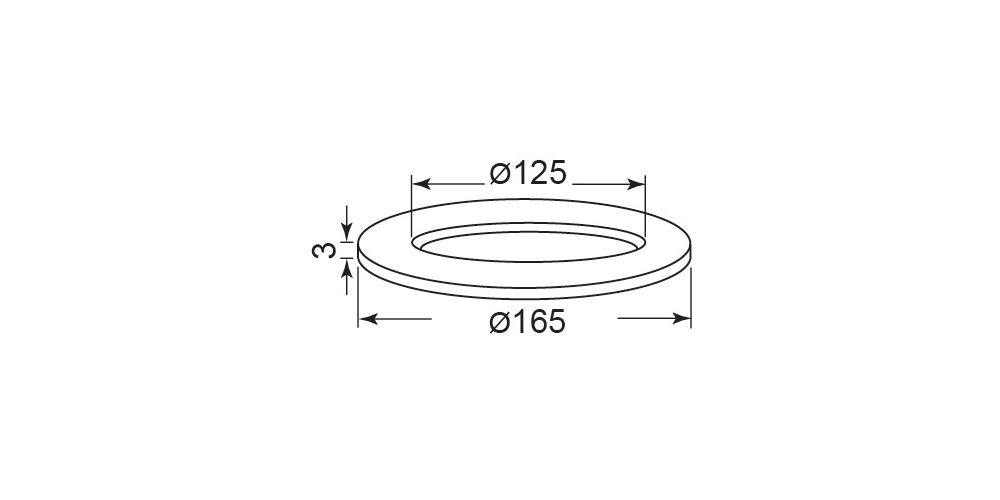 Ringadapter aus PVC weiss 125/165x3mm
