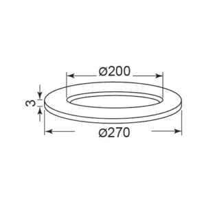 Ringadapter aus PVC weiss 200/270x3mm